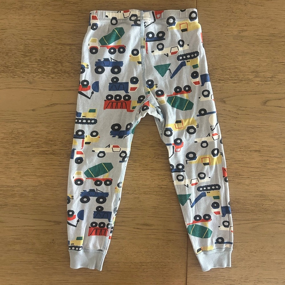 Hanna Andersson Boys Long Sleeves & Pants Pajamas Trucks & Tractor Light Blue 4T - Picture 8 of 8